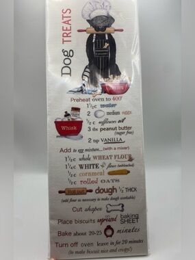 NEW Mary Lake-Thompson 30”x 30” Black Lab Dog Treat Recipe Flour Sack Towel